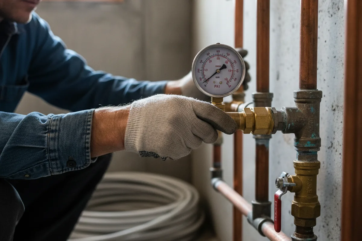 Pressure testing a repaired line during Water Line Repair in Old Hickory